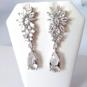 Bridal Jewelry Earrings Statement Earrings Cubic Zirconia Earrings Dangle Drop